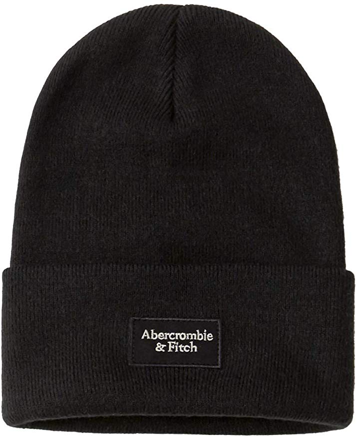 [Abercrombie & Fitch (아베크롬비 앤 피치)] 아바 남성 니트 모자 니트 모자 모자 로고 PATCH 블랙 [병행 수입품]