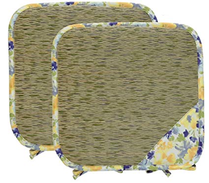 이케히코 쿠션 이구 이구 쿠션 시트 꽃 무늬 '폰타나'블루 약 40 × 40cm 2 장 세트
