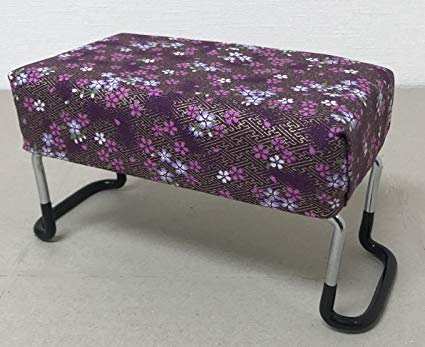 컴팩트 정좌 의자 작은 접이식 (무늬) (구름 무늬 작은 벚꽃 보라색 조)
