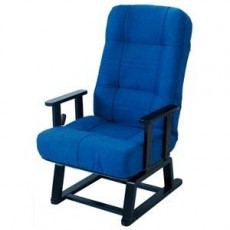 야마소로 [정] 코일 스프링 식 회전 단상 의자 블루 83-992