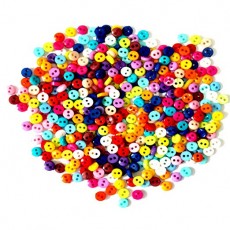 Kingsie 예용 버튼 600 개 세트 플라스틱 다채로운 원형 2 구멍 6mm 랜덤 색상 미니 봉제 셔츠 헝겊 수제 액세서리 부품 수예 재료