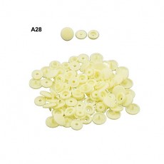 플라스틱 스냅 스냅 수예 원형 광택없는 T5 100 조 세트 베이비 전용 옅은 노란색 -A28
