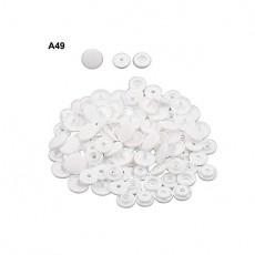 플라스틱 스냅 스냅 수예 흰색 원형 광택없는 T5 100 조 세트 베이비 전용 -A49