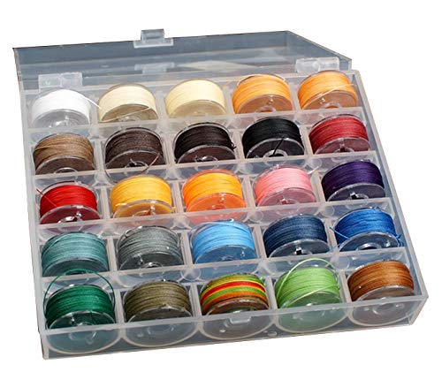 蝋引き 실 왁스 코드 색상 25 색 세트 가죽 공예 손바느질 가죽 용 수예 (0.55mm 10m)