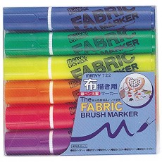 마비 패브릭 브러쉬 마커 6 색 형광색