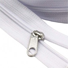 # 3 흰색 나일론 지퍼 지퍼는 10 야드 +25 개 척 헤드를 도매한다. 바느질, 수제, 의복, 공예, 수리, 가방에 사용하는 (백색)