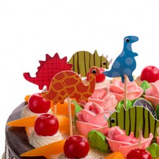 공룡 패턴 컵케익 래퍼 케이크 토퍼 3D 종이 케이크 데코레이션 용 파티 (토퍼 2) 토퍼 2