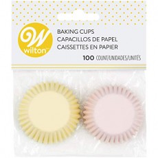 WILTON (윌튼) 베이킹 컵 라이트 핑크, 라이트 옐로우, 라이트 그린 3.5cm 종이 컵 415-2123 100 개 세트