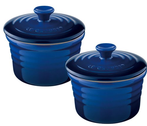 Le Creuset 램킨 (S 뚜껑 포함) 2 개들이 코발트 블루 910026-00-63