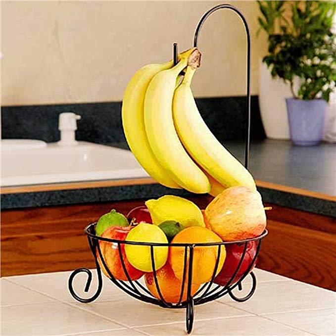 멋진 디자인 바나나도 걸려 들다 과일 바구니 과일 스탠드 아이언 스틸