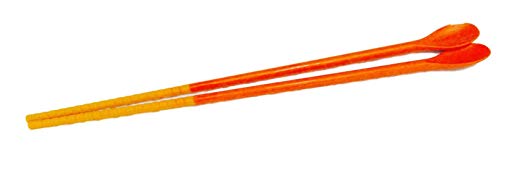 화려한 스푼 포함 젓가락 28cm 사용하기 쉬운 미끄럼 방지 실리콘 가공 조리기구 젓가락 젓가락 주방 용품 (03 : 오렌지) 03 : 오렌지