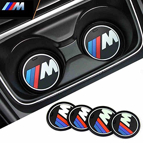 BMW M M 스포츠 M 퍼포먼스 컵 홀더 매트 드링크 홀더 매트 코스터 미끄럼 방지 F15 F16 E70 E71 E72 직경 8.1cm (1 장)