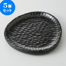 5 개 세트 조각 칼로 조각 삼각 트레이 (블랙) [17.8cm 170g] [나무 접시】 【요정 여관 일식 그릇 음식점 업무용】