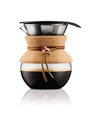 [정품] BODUM 보둠 POUR OVER 커피 메이커 500ml 코르크 금속 필터 11592-109 코르크