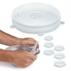 실리콘 뚜껑 식품 랩 밀폐 뚜껑 실리콘 그릇 커버 다기능 실리콘 신선한 유지 커버 실링 커버 머그컵 커버 (화이트) 화이트