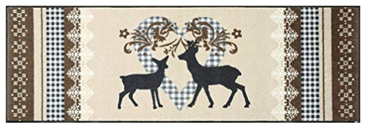 wash + dry (워시 앤 드라이) 매트 Country + Cottage Lovely Deers beige 60 × 180cm F011C