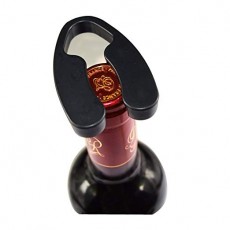 Kpcuu 4 개의 스테인레스 스틸 칼날을 가진 와인 병 호일 커터, 자석을 가진 비 독성 플라스틱 바디 (블랙)