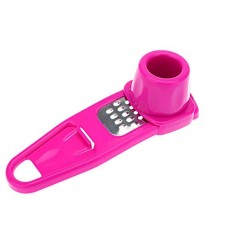 LOVEQ 미니 마늘 분쇄기, 플라스틱 마늘 프레스, 수동 마늘 강판, 주방 도구 (핑크) 핑크