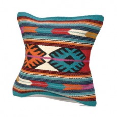 엘파소 안장 담요 (El Paso SADDLEBLANKET) Wool Maya Modern / 우루라구 소재 쿠션 커버 [약 46 × 46cm] 25.BLUE/M