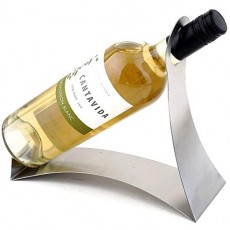 Anberotta 스테인레스 스틸 와인 홀더 와인 랙 샴페인 병 스탠드 인테리어 디스플레이 W43 (L 형) L 형