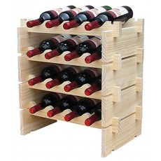 W1 나무 와인 랙 적재 식 홀더 와인 샴페인 병 우드 수납 케이스 스탠드 인테리어 디스플레이 1,2,3,4 단에서 선택할 수 (16 개 수납 · 4 단) 16 