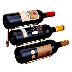 Anberotta 와인 랙 홀더 3 개 수납 와인 샴페인 병 수납 케이스 스탠드 인테리어 W33 (골드) 골드