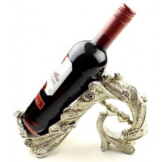 Anberotta 골동품 와인 홀더 와인 랙 와인 샴페인 병 홀더 스탠드 인테리어 W35 (앤틱 실버) 골동품 실버