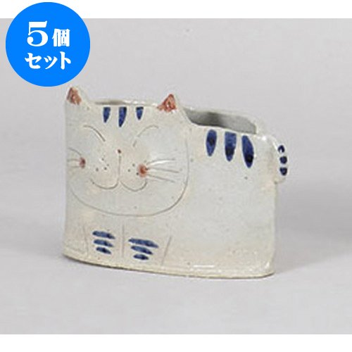 5 개 세트 탁상 소품 블루 고양이 주걱 립 [11 x 4 x 8cm] [요정 여관 일식 그릇 음식점 업무용 기 식기]