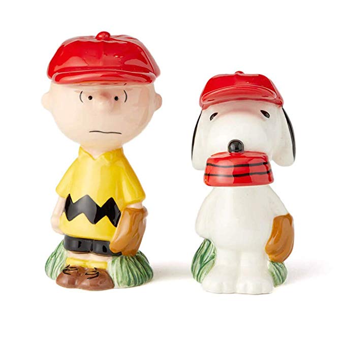 enesco 소금 · 후추 스누피 & 찰리 브라운 야구 W3.8 × H8.7 × D5.7m PEANUTS 6002277