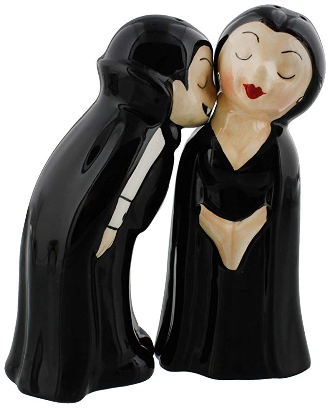 Salt & Pepper Shakers Set - LOVE AT FIRST BITE New Ceramic Gifts 8350