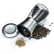 (1) - LOHAS Home Salt or Pepper Mill with a acrylic glass body, sharp adjustable ceramic g