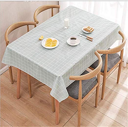 Kiyoraku 식탁보 발수 직사각형 桌布 방수 북유럽 餐桌 천 가정용 4 천 클립 부착 손질 간단 내구성 (블루, 137 * 180cm) 블루