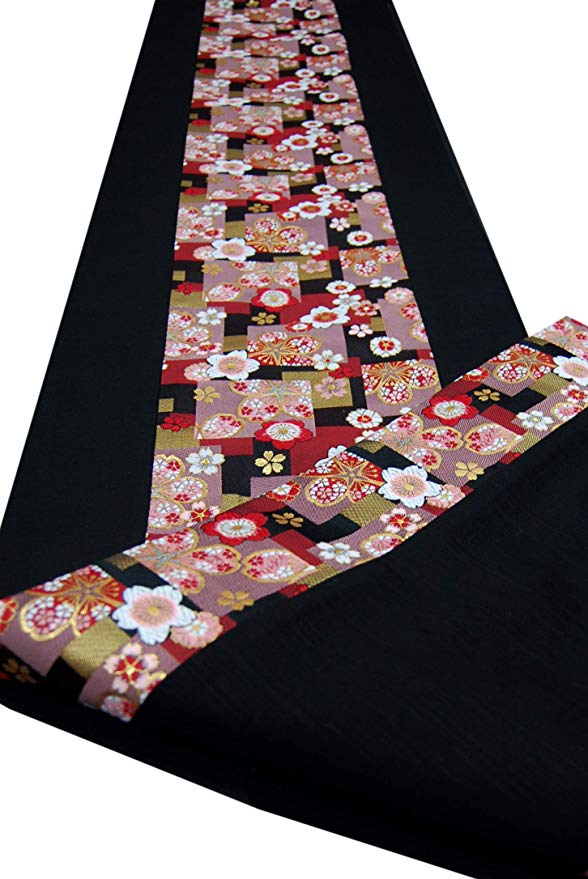 선물로 인기 상자 입력 포장 된 일본식 기모노 테이블 러너 뒤집을 금란 천 대 150 × 30cm (紅桜 종로 사쿠라)