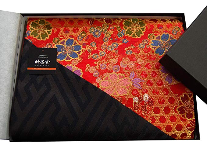 일본식 기모노 테이블 러너 대역 박스 포장 된 인기 해외 선물도 120 × 30cm (꽃 바구니 꽃 ​​바구니)