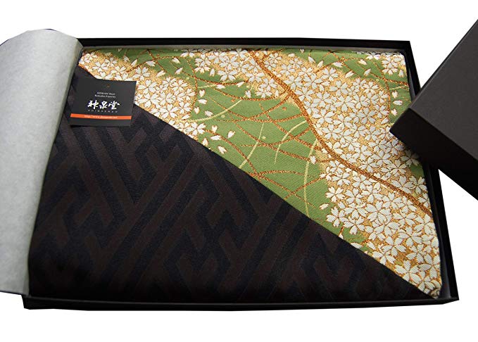 일본식 기모노 테이블 러너 대역 박스 포장 된 인기 해외 선물도 120 × 30cm (연두빛 연두빛)