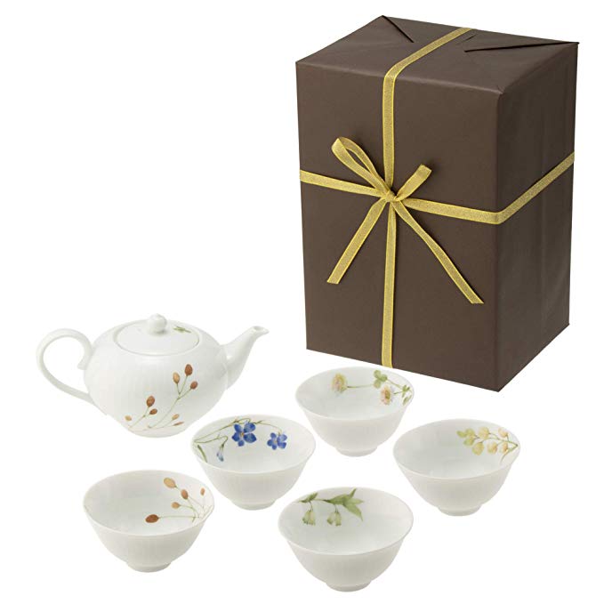 【포장지 포장받는】 노리 타케 (Noritake) 엽차 기 적재 포트 (높이 10cm 500ml), 엽차 찻잔 (직경 9.5 × 높이 5cm 용량 약 156ml)