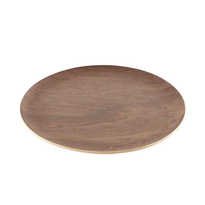 GOLD CRAFT 나무 트레이 추석 접시 식기 접시 카페 트레이 Natural Plywood 일제 (트레이 Round L (월넛)) 트레이 Round L (월넛