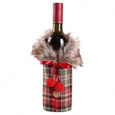 QYonline-JP 와인 병 커버 병 커버 와인 커버 크리스마스 장식 크리스마스 파티 용품 아이디어 상품 크리스마스 (적색) 적색