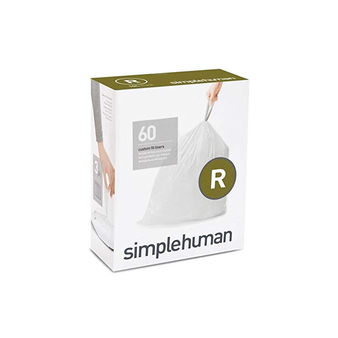 simplehuman 쓰레기 봉투 20 장 세트 × 3 팩 맞춤 라이너 코드 R 화이트 CW0253 [병행 수입품]