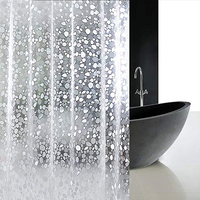 AooYo 샤워 커튼 투명 90 x 180cm 세련된 방수 곰팡이 욕실 커튼 3D EVA 폴리 에스테르 북유럽 눈가리개 용 두꺼운 설치 간단 욕실 커튼 욕실 화장