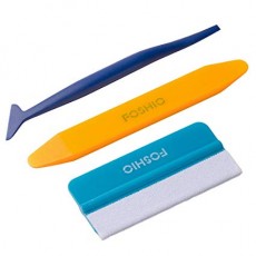 FOSHIO 자동차 비닐 도포 도구 키트 3 in 1 흰색 펠트 가장자리, 노란색 샤프 헤드 고무 롤러 파란색 마이크로 가서 코너 스퀴지있는 미니 블루 스키