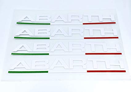 ABARTH 아바 쓰 PVC 손잡이 자동차 스티커 이탈리아 ITALIA FIAT 피아트 화이트 화이트 [병행 수입품]