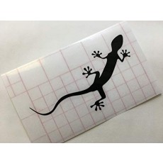 Gecko 도마뱀 커팅 스티커 가로 10cm × 2 개 (블랙)