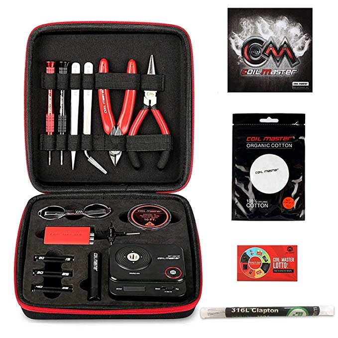 Coil Master 정품 DIY Kit V3 전자 담배 초보자 RBA 빌드 VAPE DIY 도구 키트 수납 편리 (스테인레스 와이어 5 개 포함) | COILM