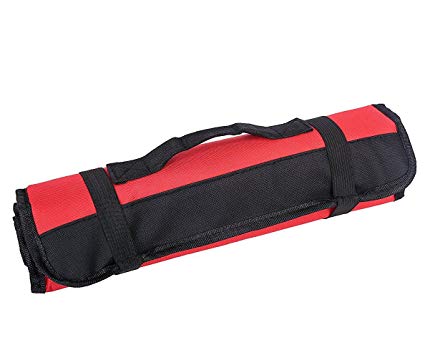 QEES 도구 가방 도구 가방 공구 가방 58.5 * 35cm 편리 600D 옥스포드 내진 방수 다기능 상자 편리한 손잡이가 달린 레드 감기 도구 롤 블랙 그린 