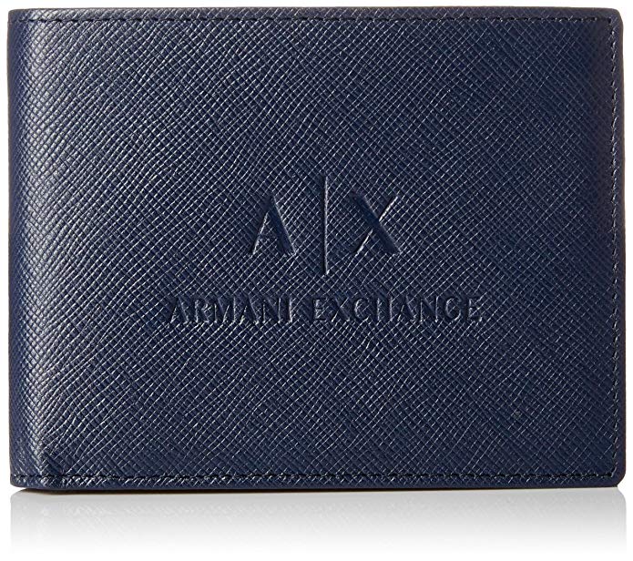 A | X 로고 남성 토리호루도 위드 신용 사건 MEN 'S TRIFOLD W / CREDIT CASE 네이비