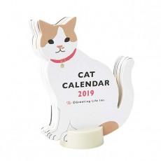 인사말 라이프 2019 년 동물 다이 컷 달력 바탕 화면 고양이 C-1108-ET 1 월 시작 고양이