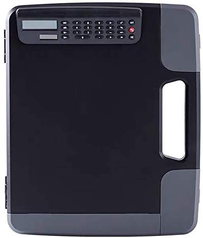 Panavage 클립 보드 폴더 a4 파일 보드 바인더 회의 패드 계산기가있는 검은 색