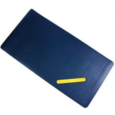 (에이베쿠토) 데스크 매트 대형 마우스 패드 떡 부드러운 PU 가죽 블루 & 황색의 양면 (블루 × 옐로우)