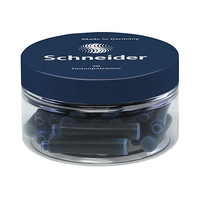 슈나이더 Schneider 만년필 잉크 카트리지 유럽 공통 규격 30 병 카트리지 잉크 미드 나잇 블루 블루 BS6723 미드 나잇 블루